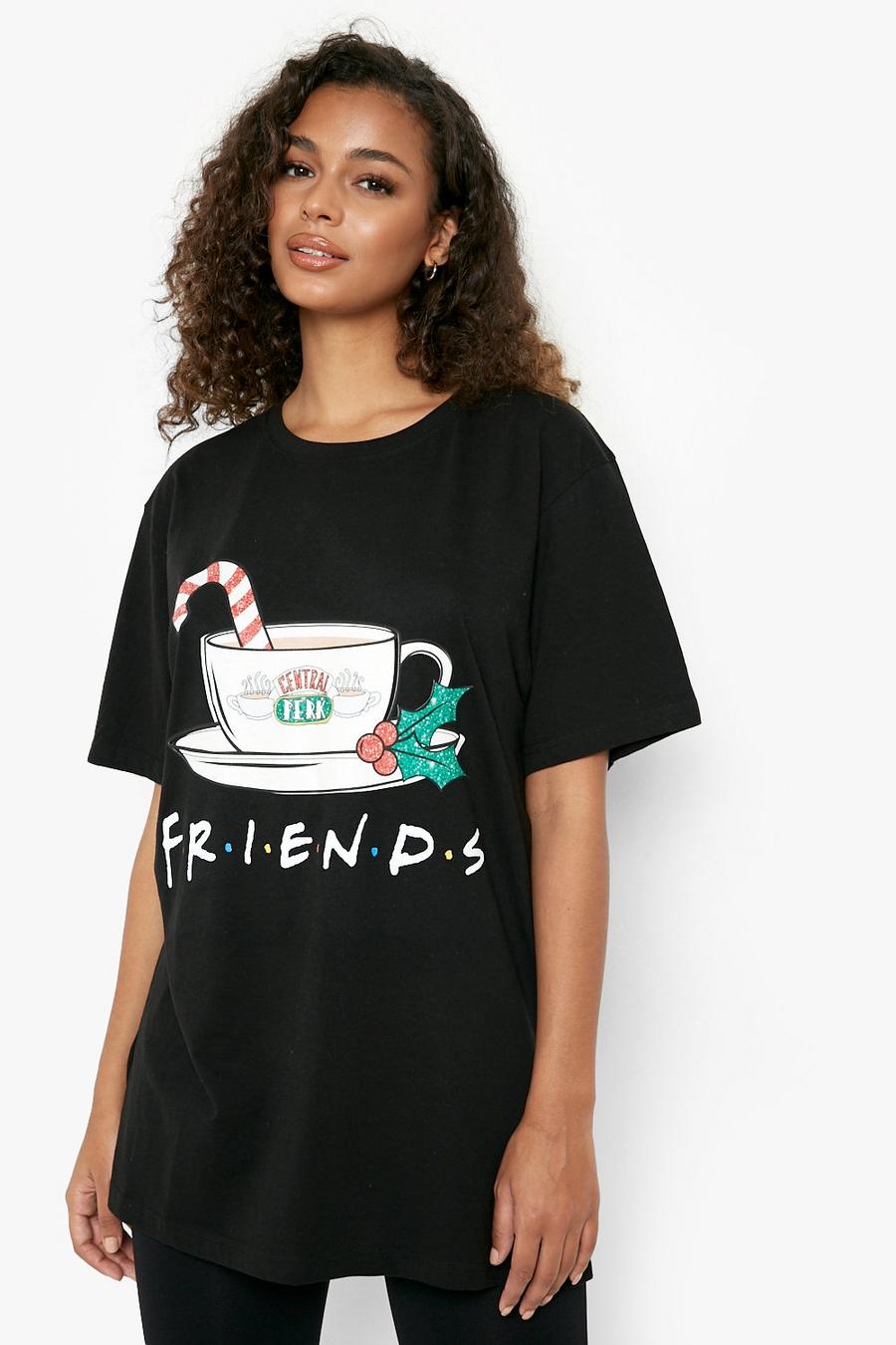 Black Friends Oversize t-shirt med tryck image number 1