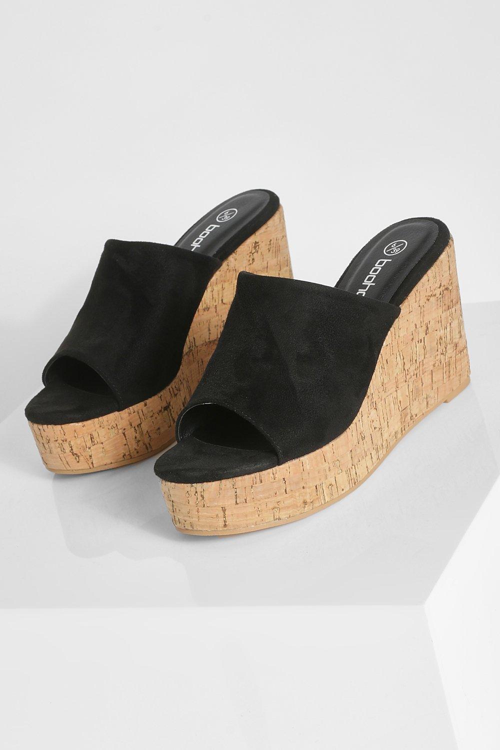 Peep Toe Cork Wedges