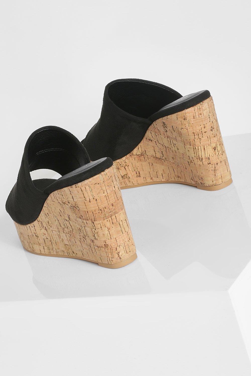 Peep toe clearance cork wedges