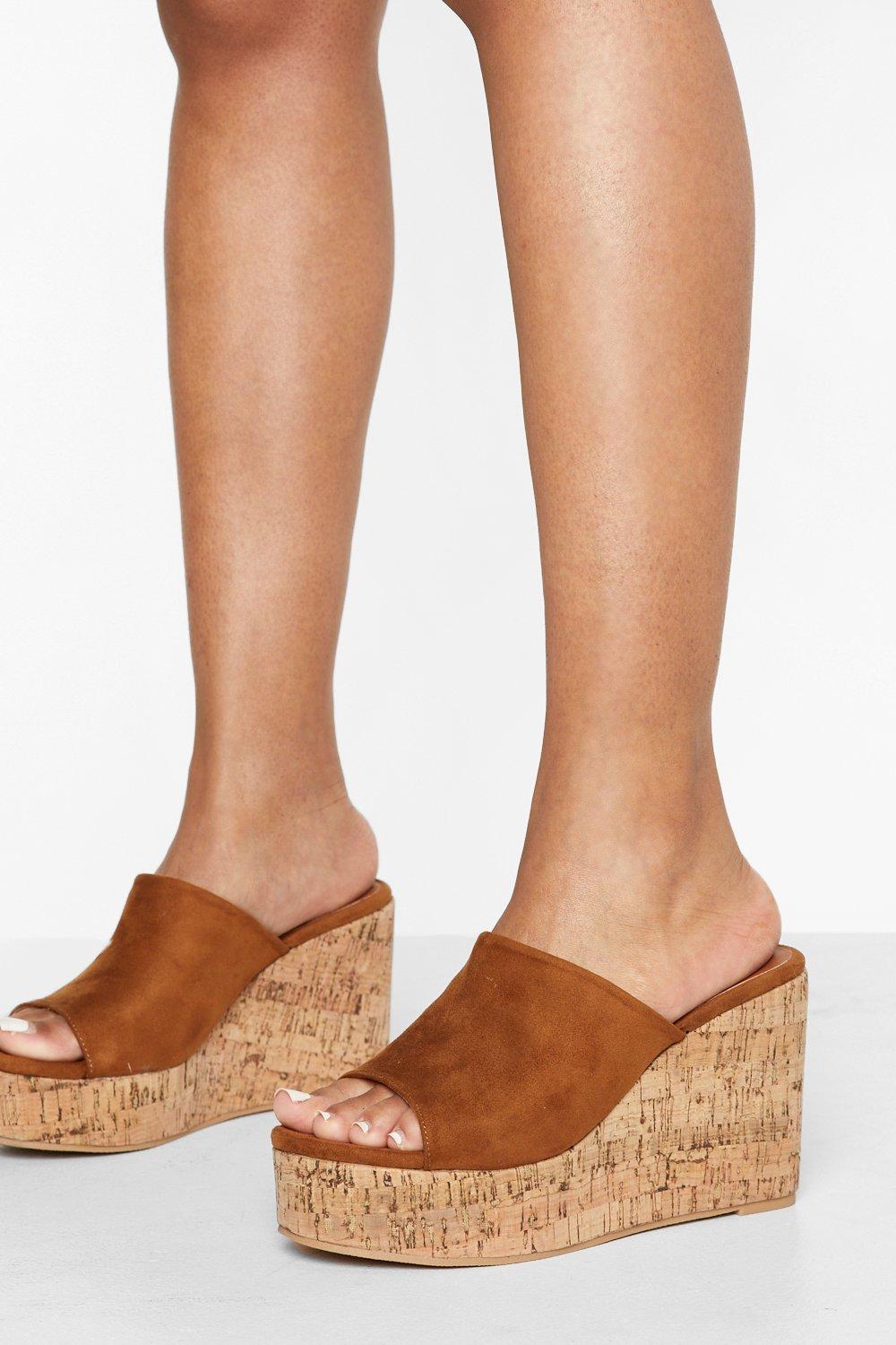 Tan peep toe wedges hot sale