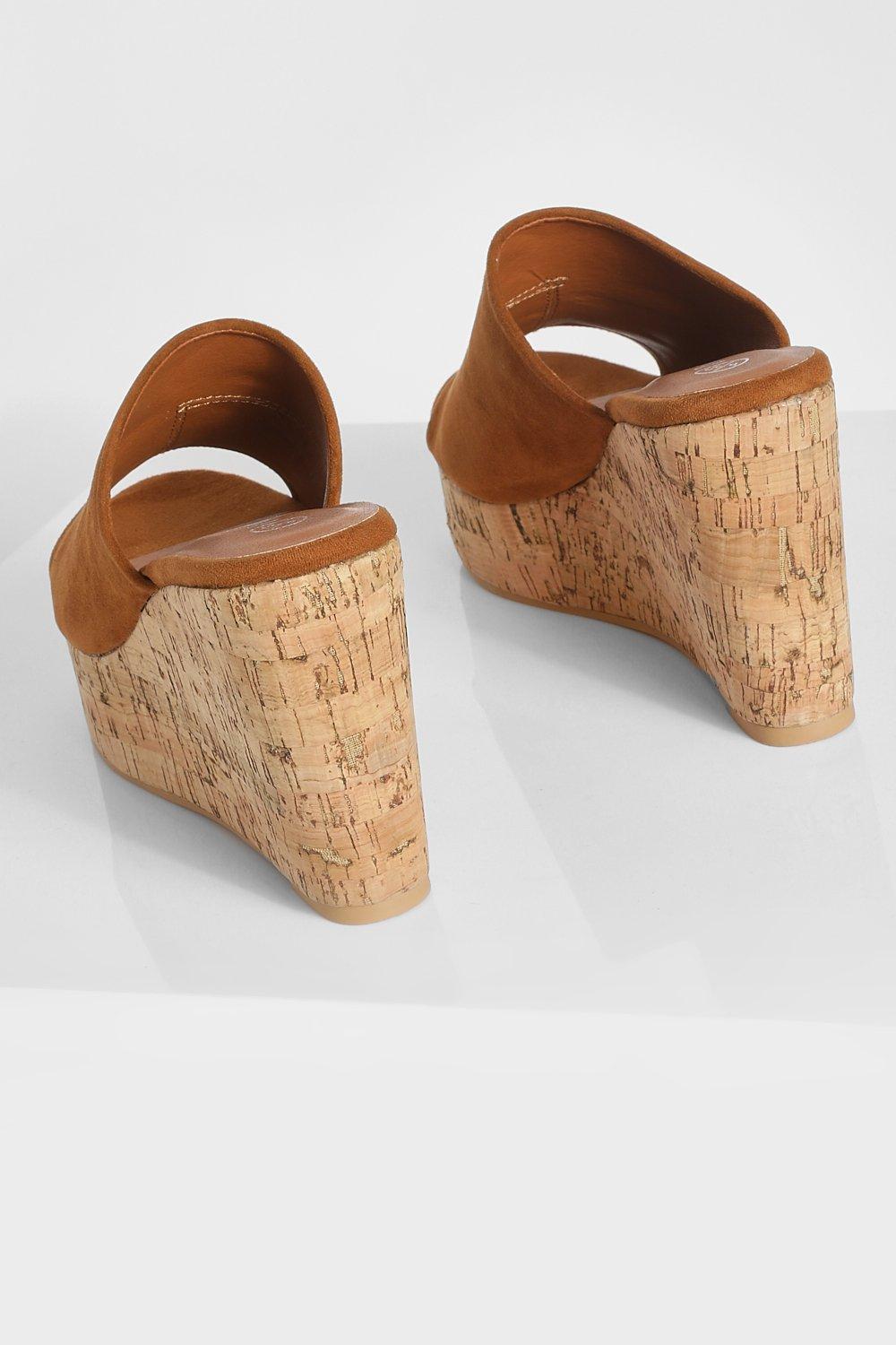 Tan cork hot sale wedges