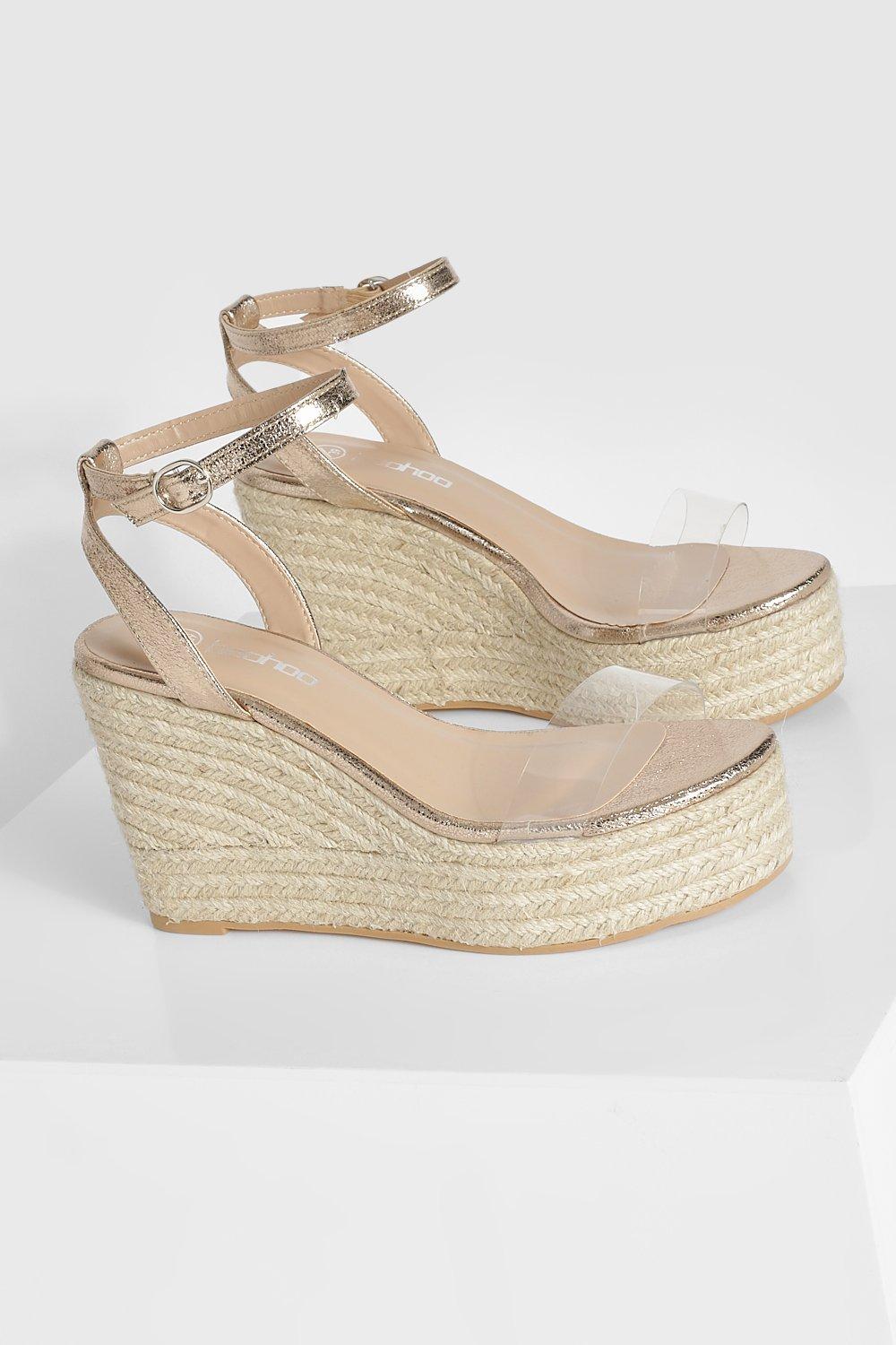 Sandales espadrilles compens es bride transparente boohoo