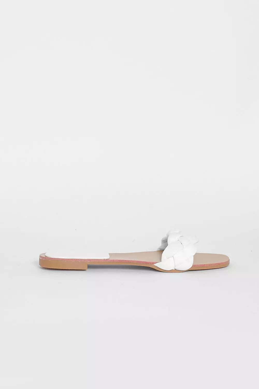 White Plait Detail Square Toe Mule Slider alternative image