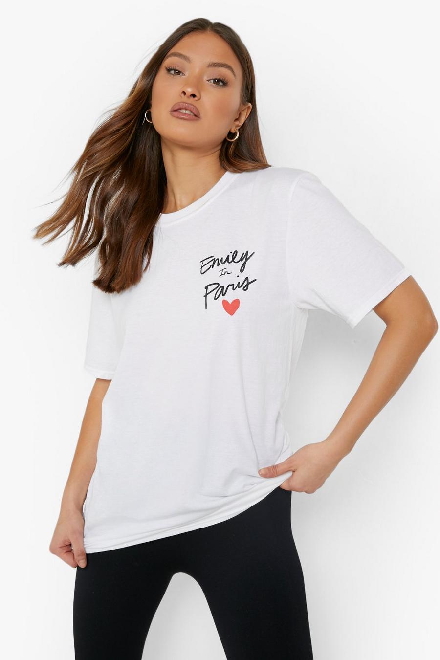 White Emily In Paris License Oversized T-shirt
