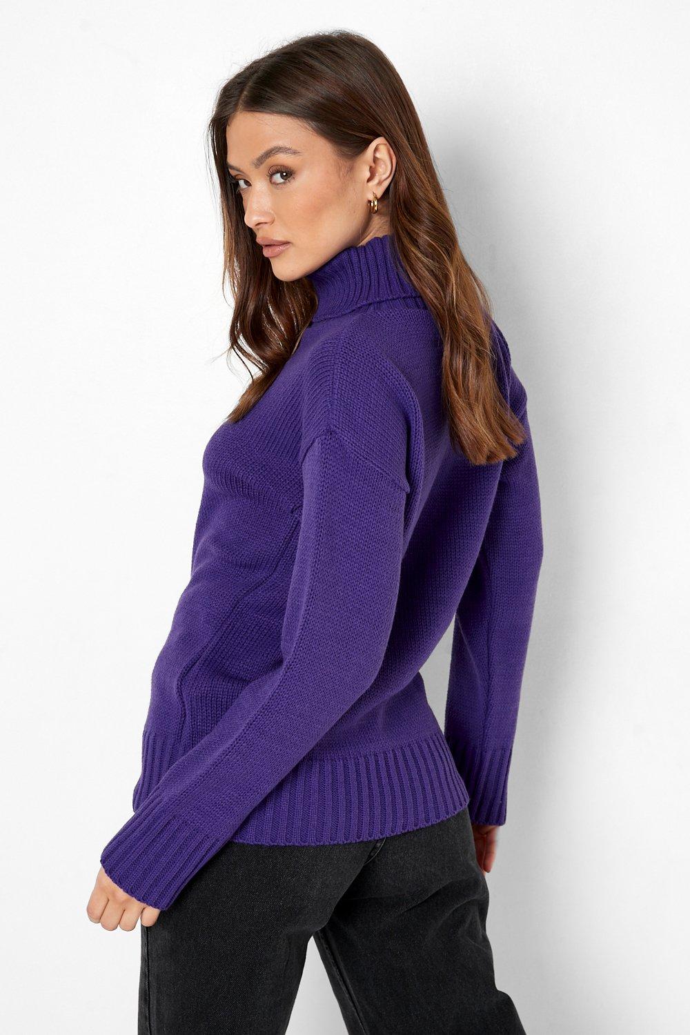 Maglione Viola Donna collo alto