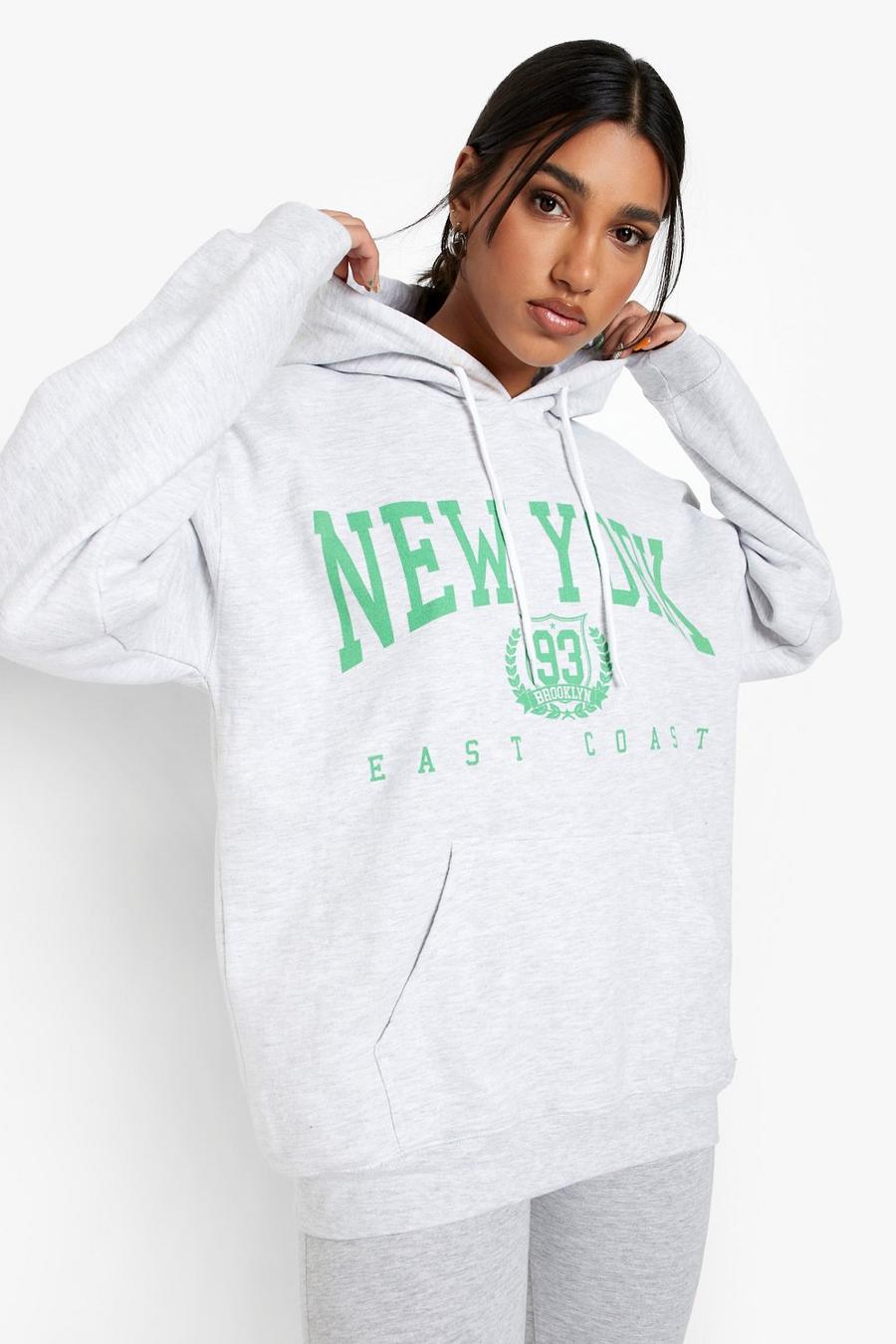 Ash grey New York Oversize hoodie image number 1