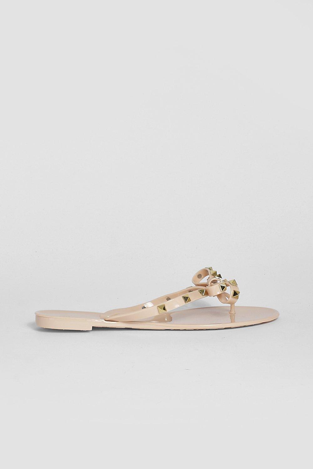 Wide Width Studded Bow Jelly Flip Flop