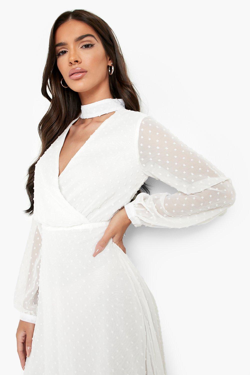 Robe cache c ur longue a manches longues boohoo FR