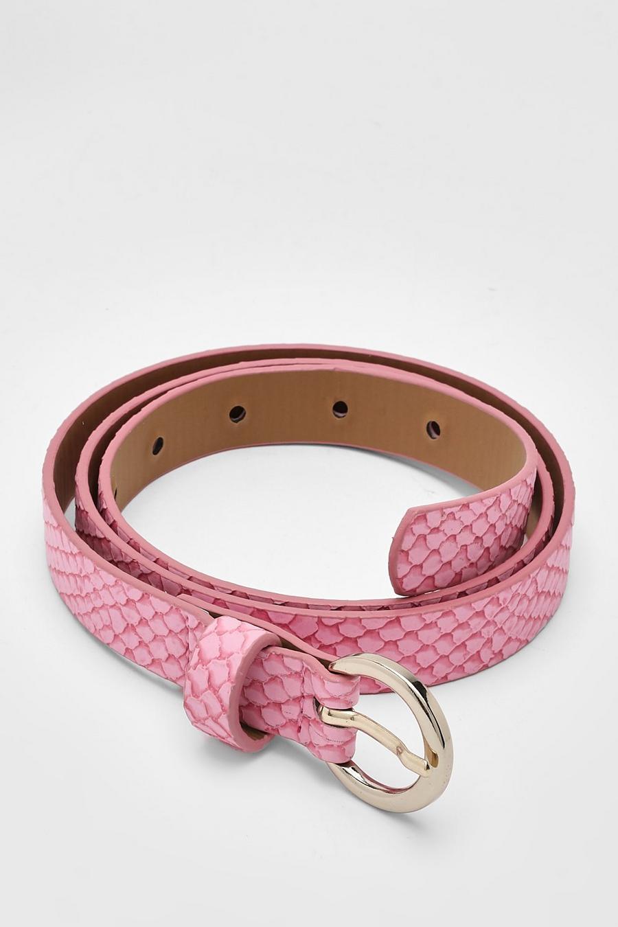 Pink Snakeskin Belt