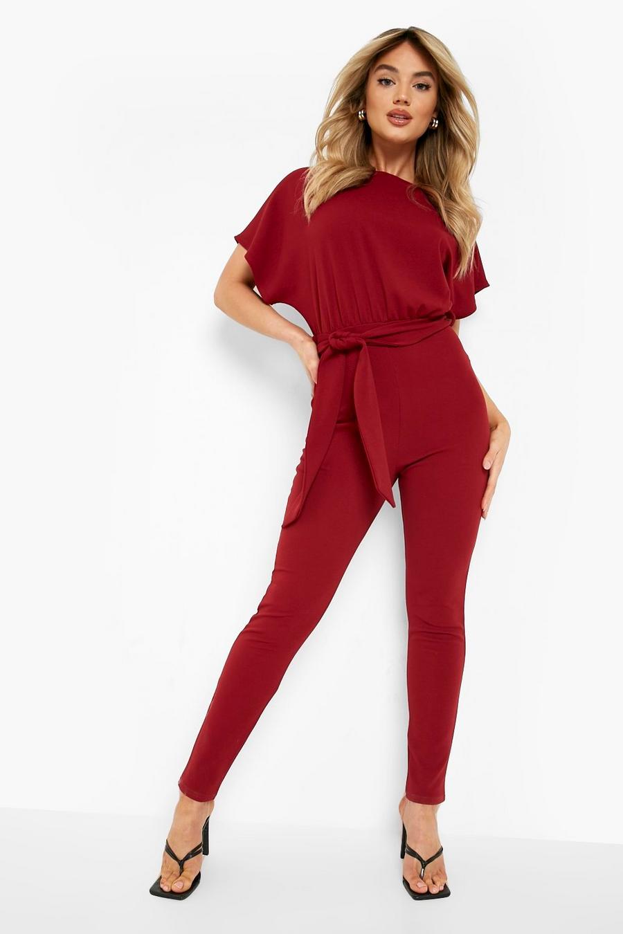 Berry Double Layer Skinny Jumpsuit image number 1