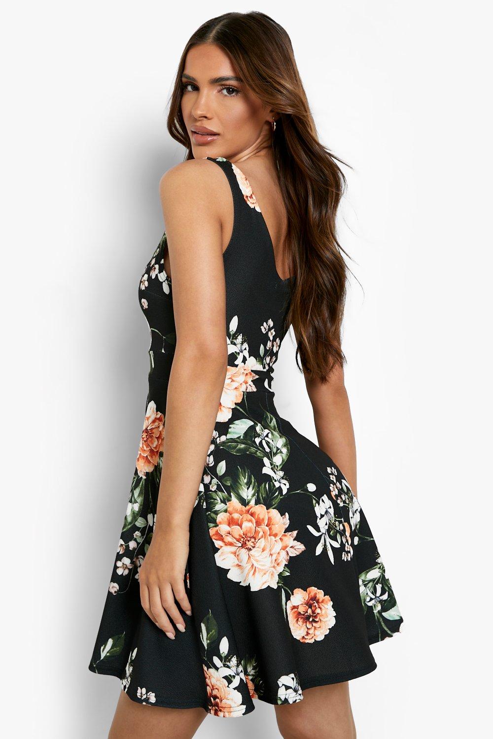 Boohoo black hotsell scallop dress