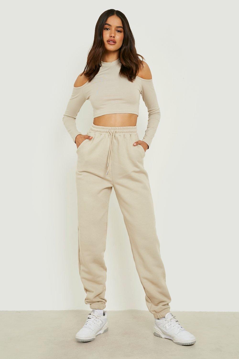 Cold Shoulder Top And Jogger Set boohoo