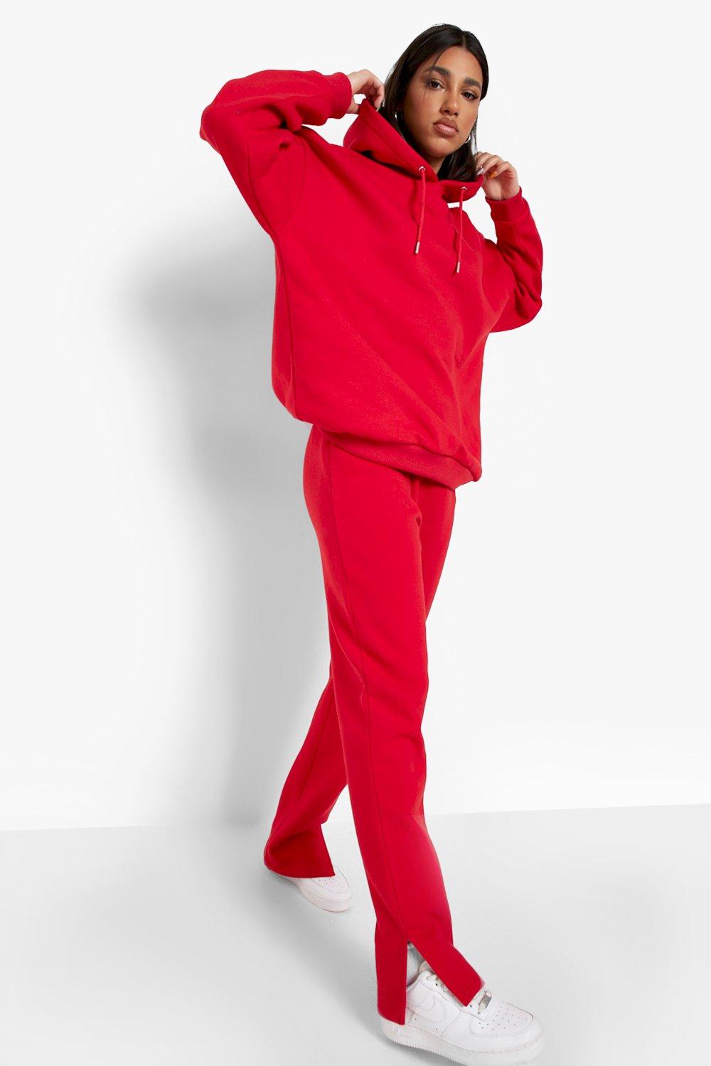 Red jogging best sale suit womens