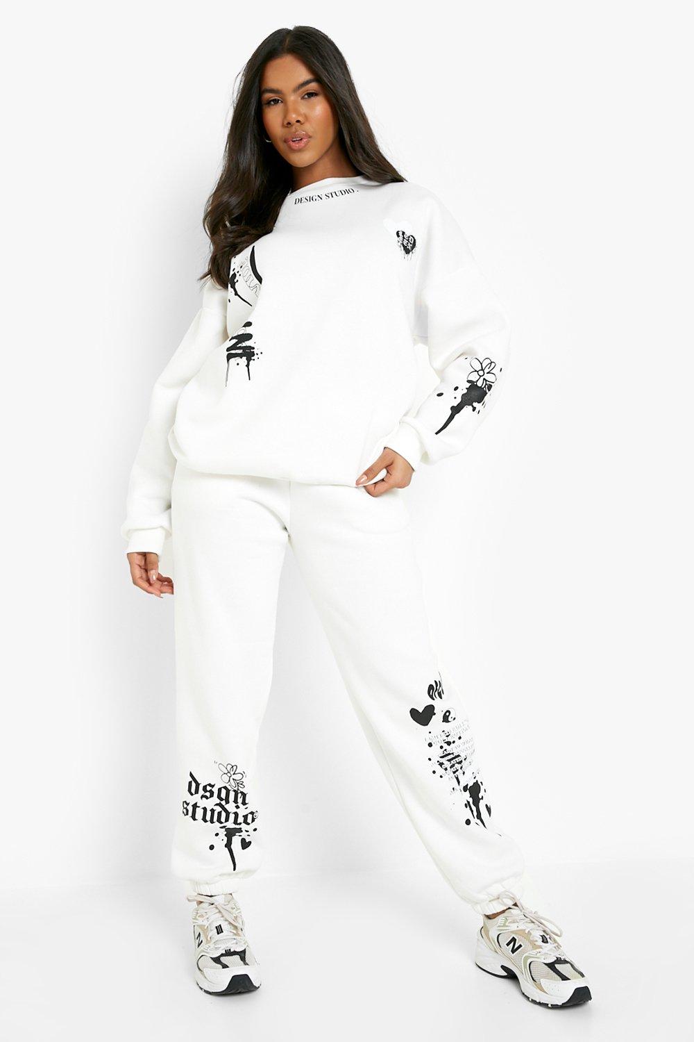 womens white track suit