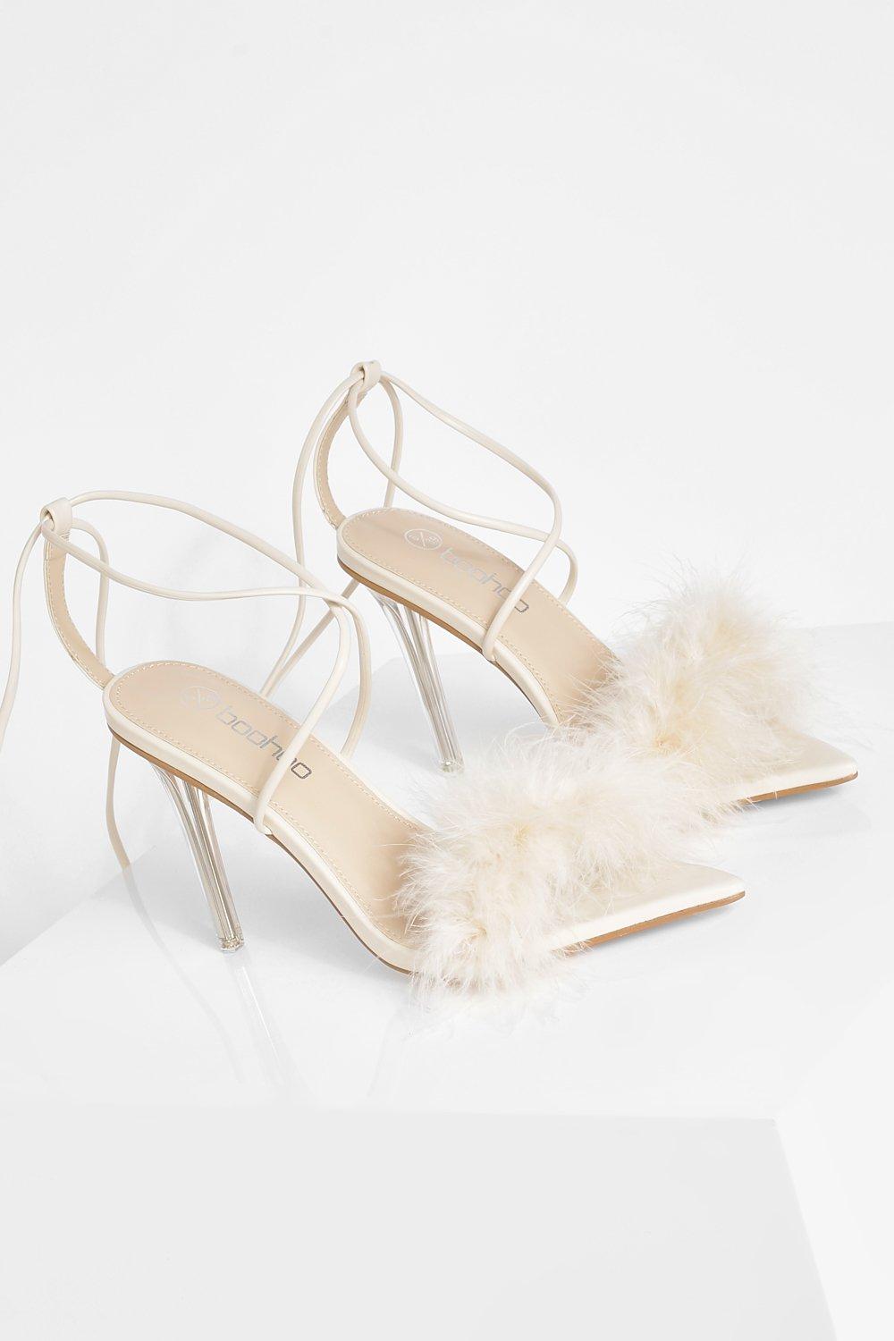 White sales feather sandals