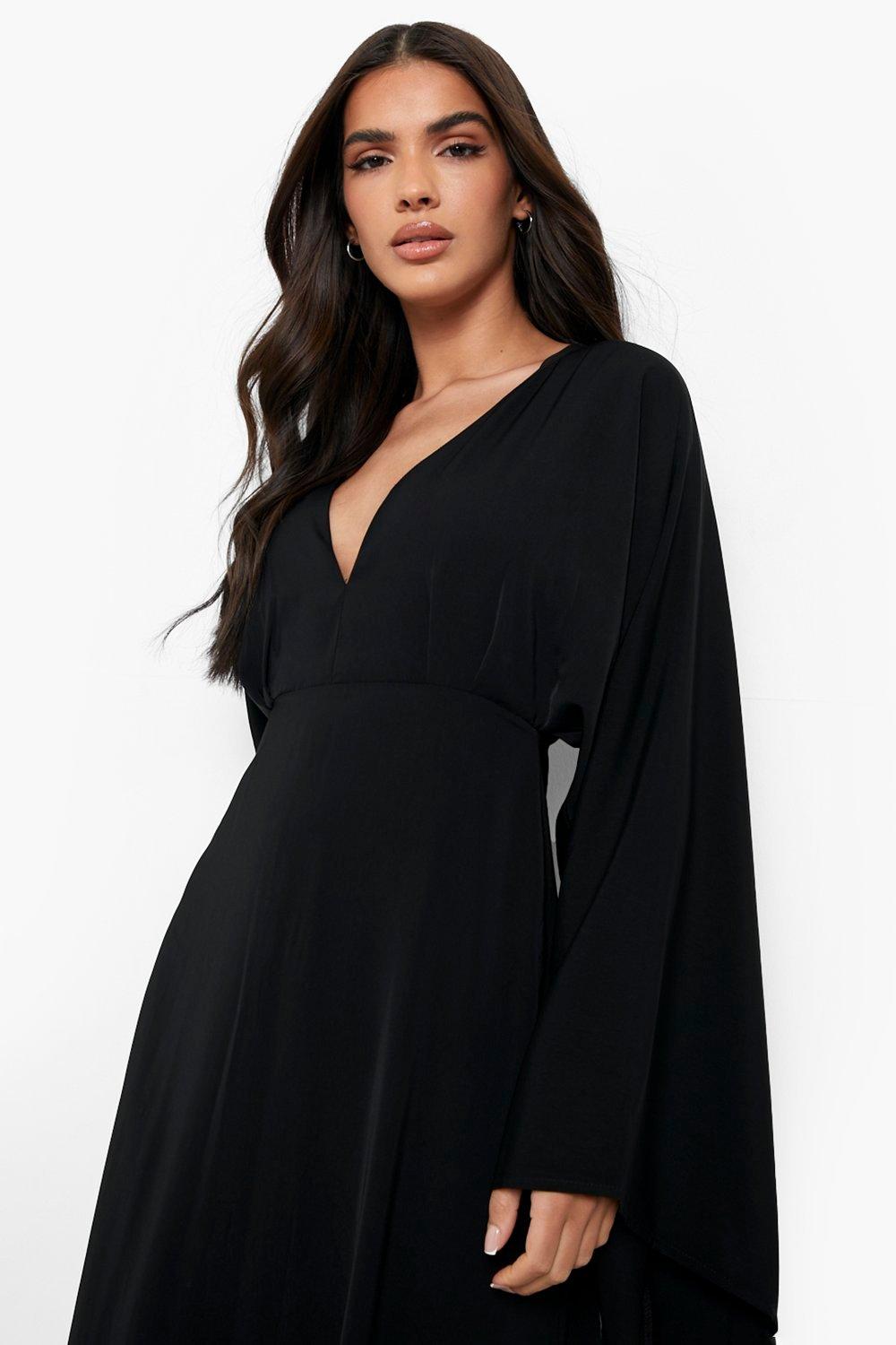 black dress wide sleeves