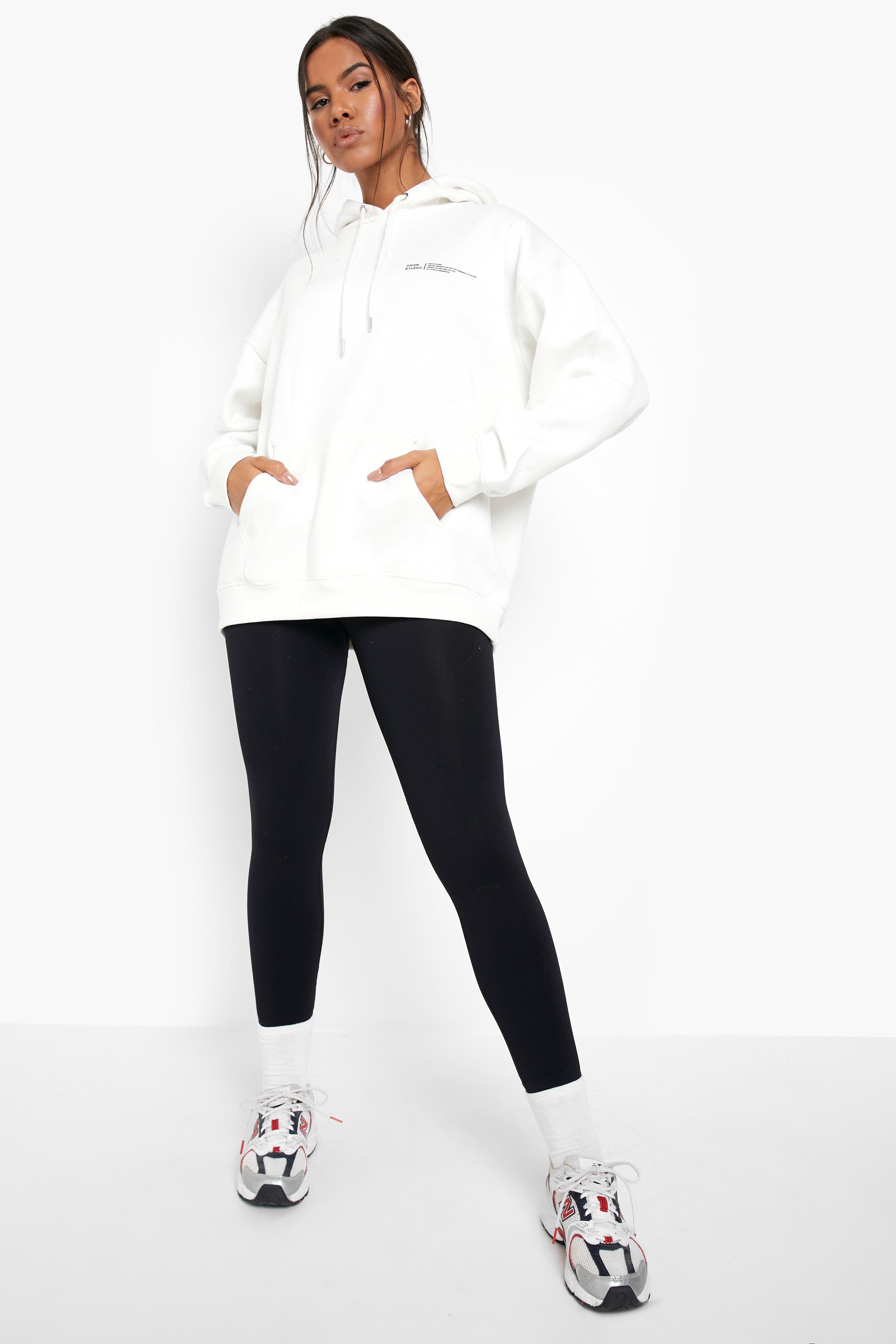 Boohoo white outlet hoodie