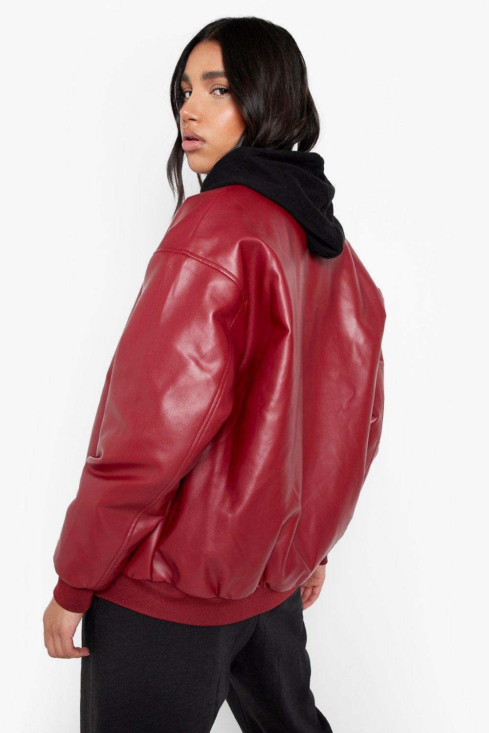 Leather Bomber Jacket, Oversized Bomber Jacket, Oversized Leather