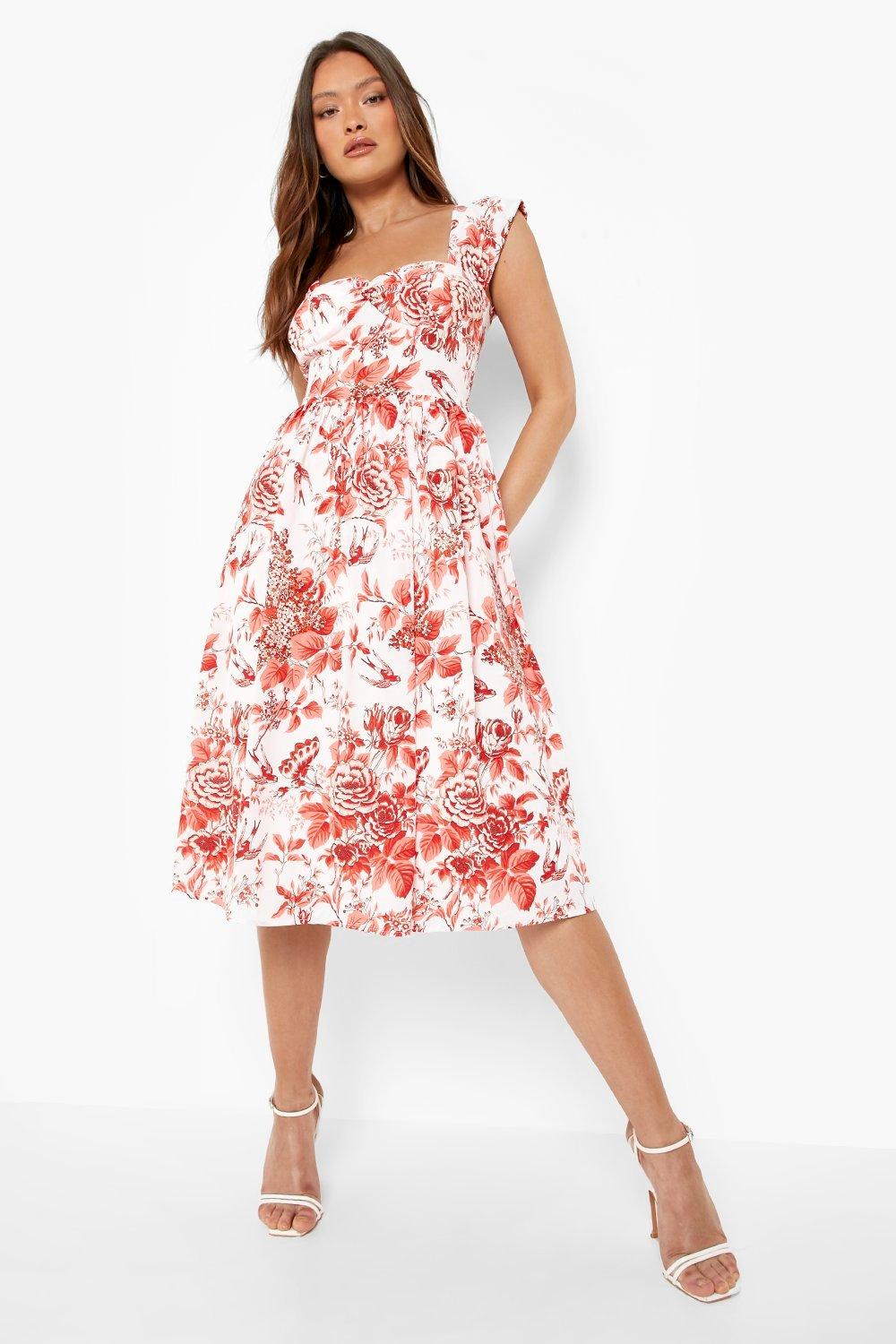 bardot midi day dress