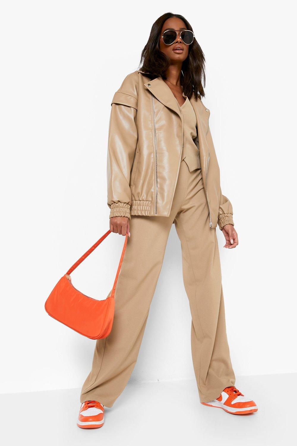 Oversized Faux Leather Jacket | boohoo