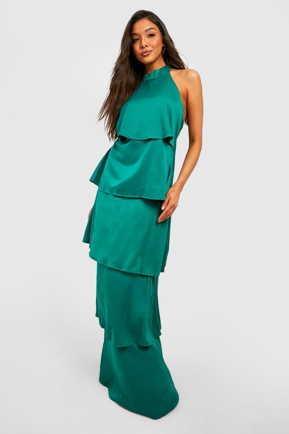 boohoo tiered maxi dress