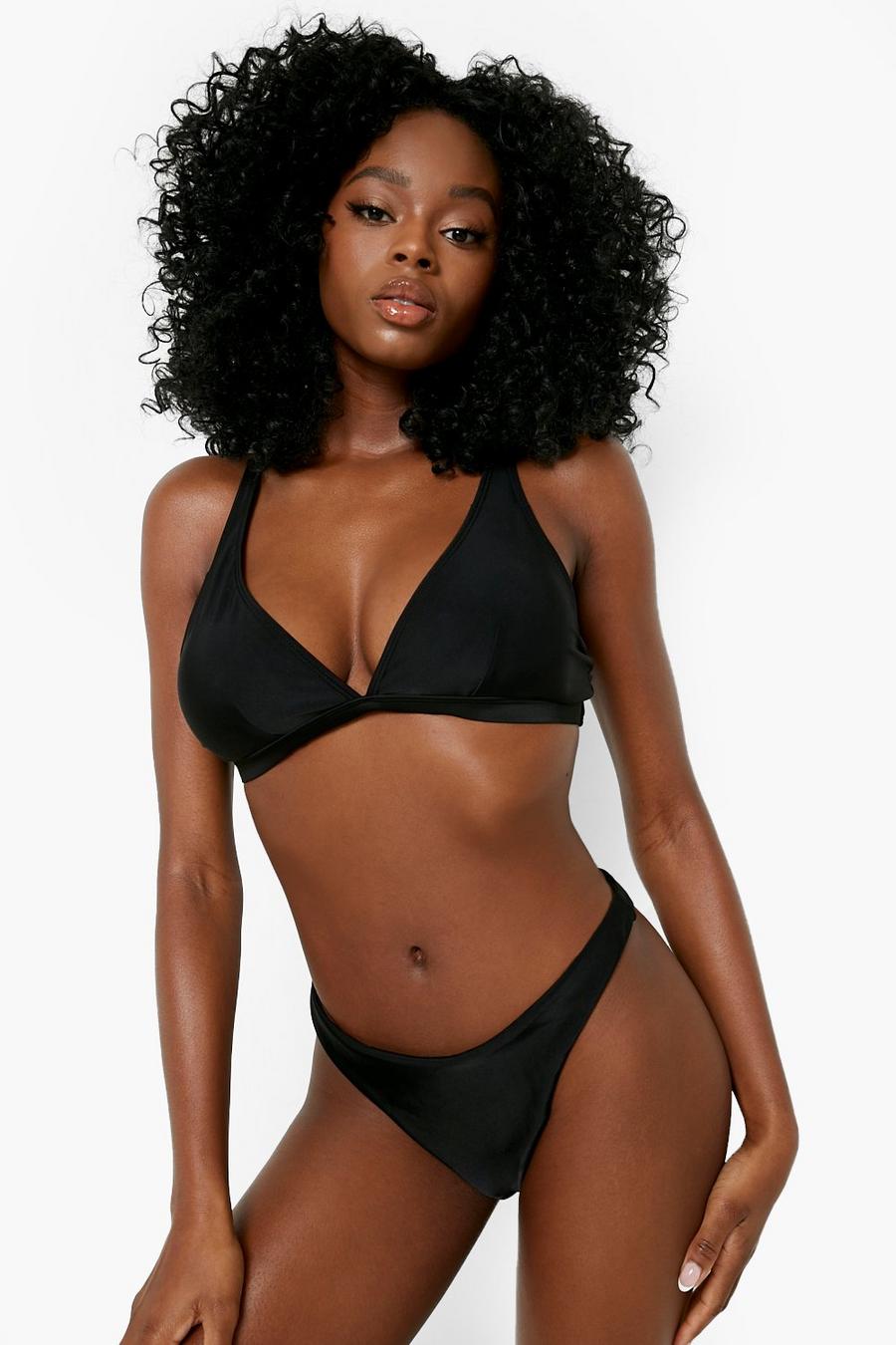 Black Gewatteerde Bikini Top Met Laag Decolleté image number 1