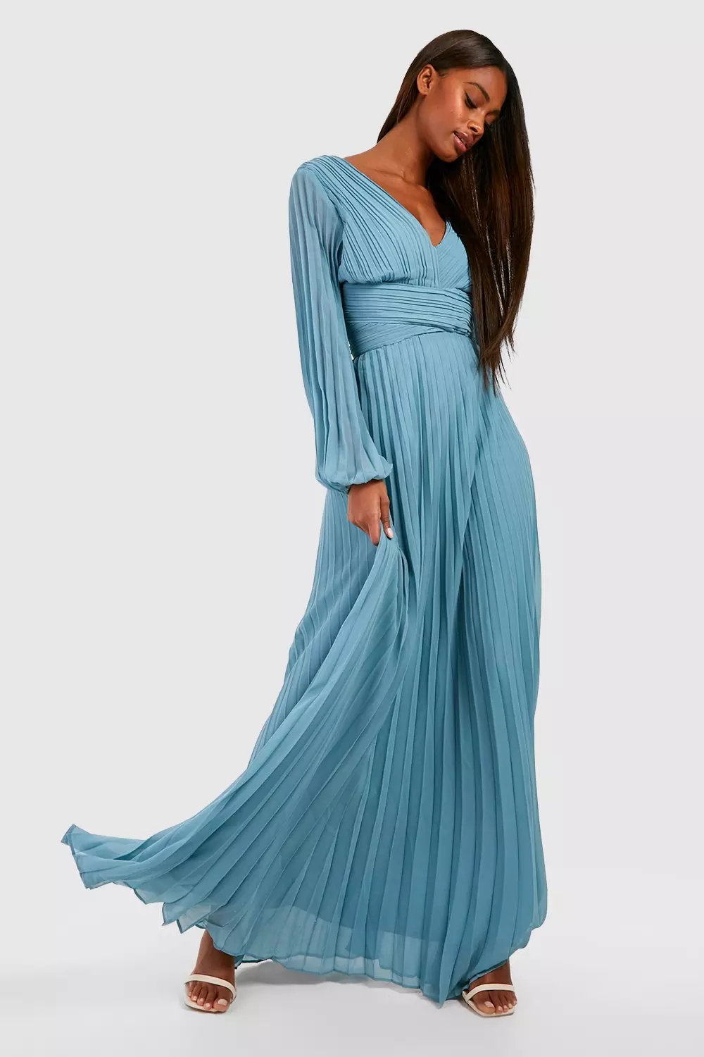 Boohoo blue maxi dress hotsell