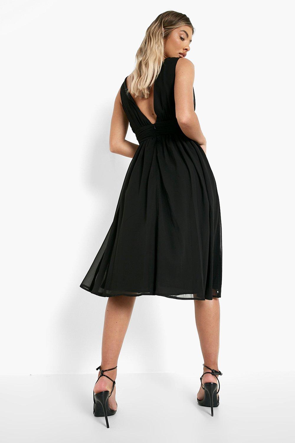 Plunge midi 2025 skater dress