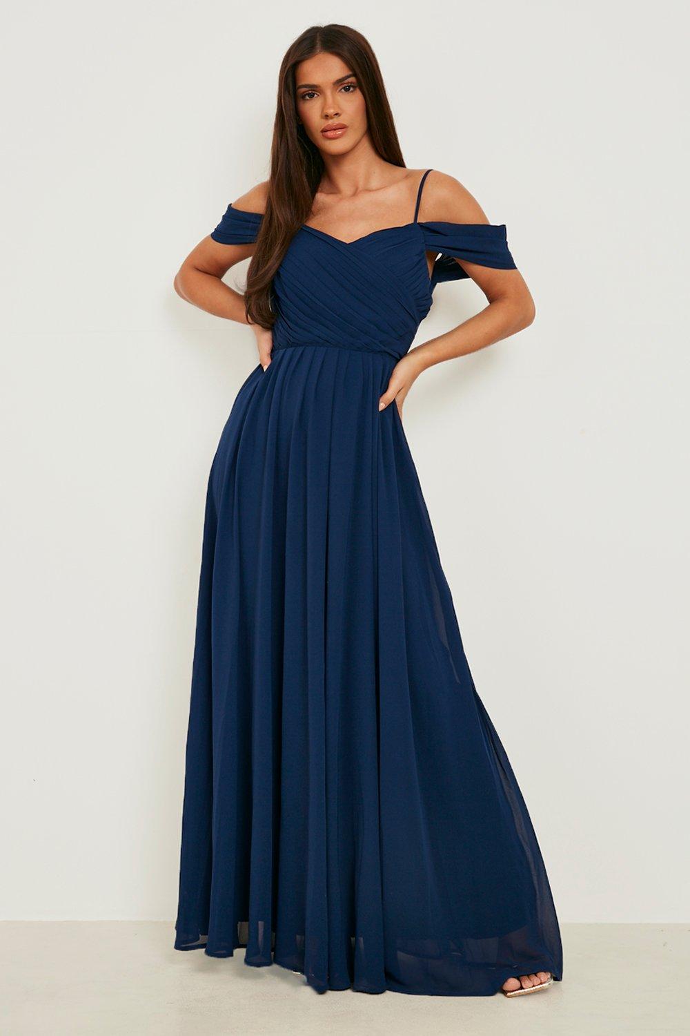 Navy blue dress outlet boohoo