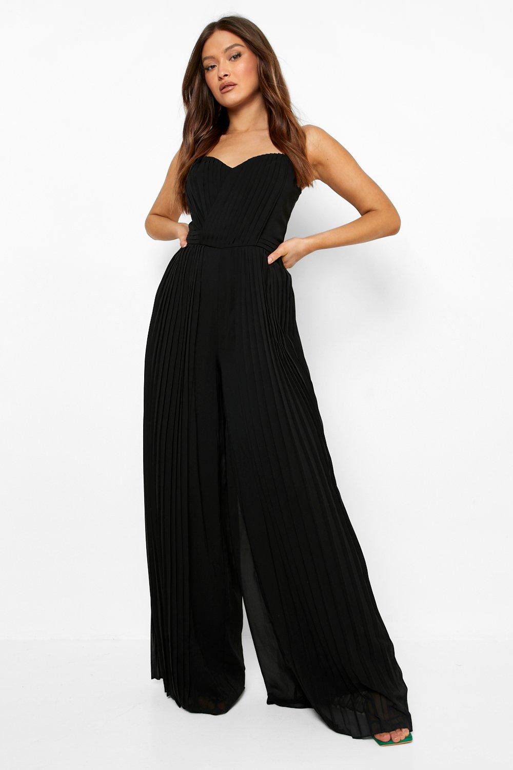 Boohoo store pleated jumpsuit