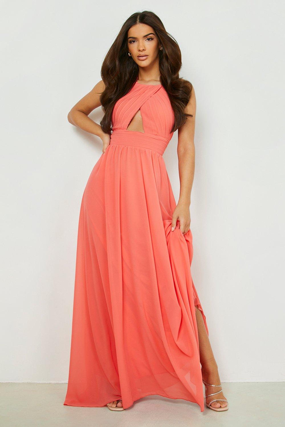 Boohoo coral dress store