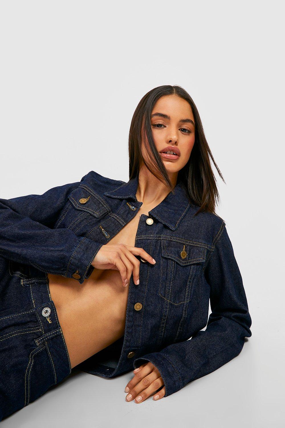 Boohoo long denim outlet jacket