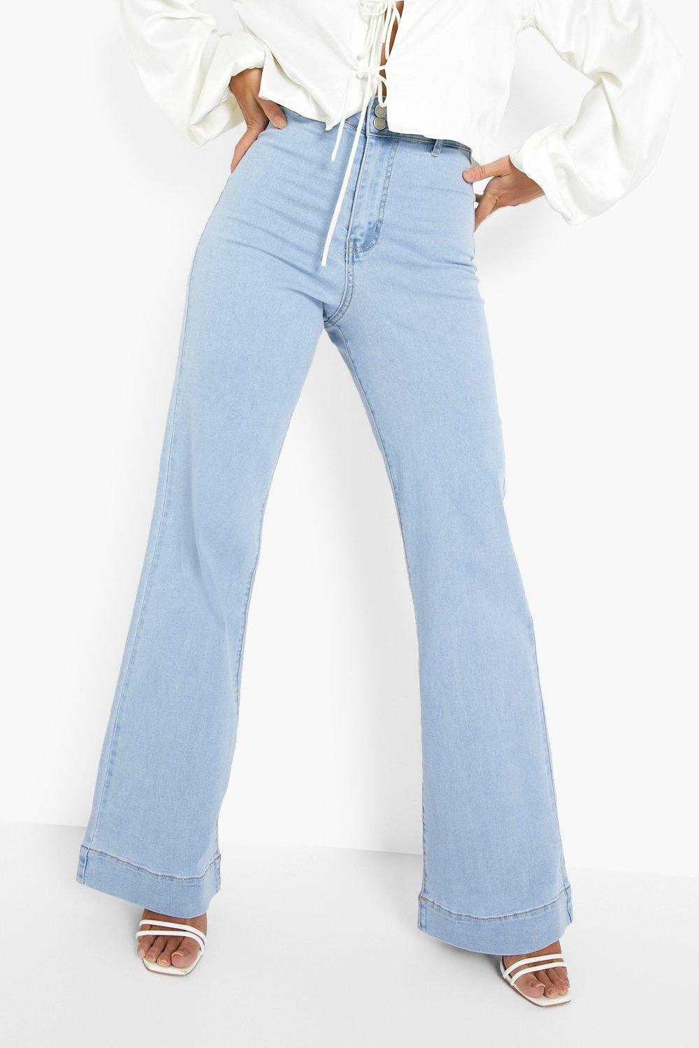 stretch light blue jeans