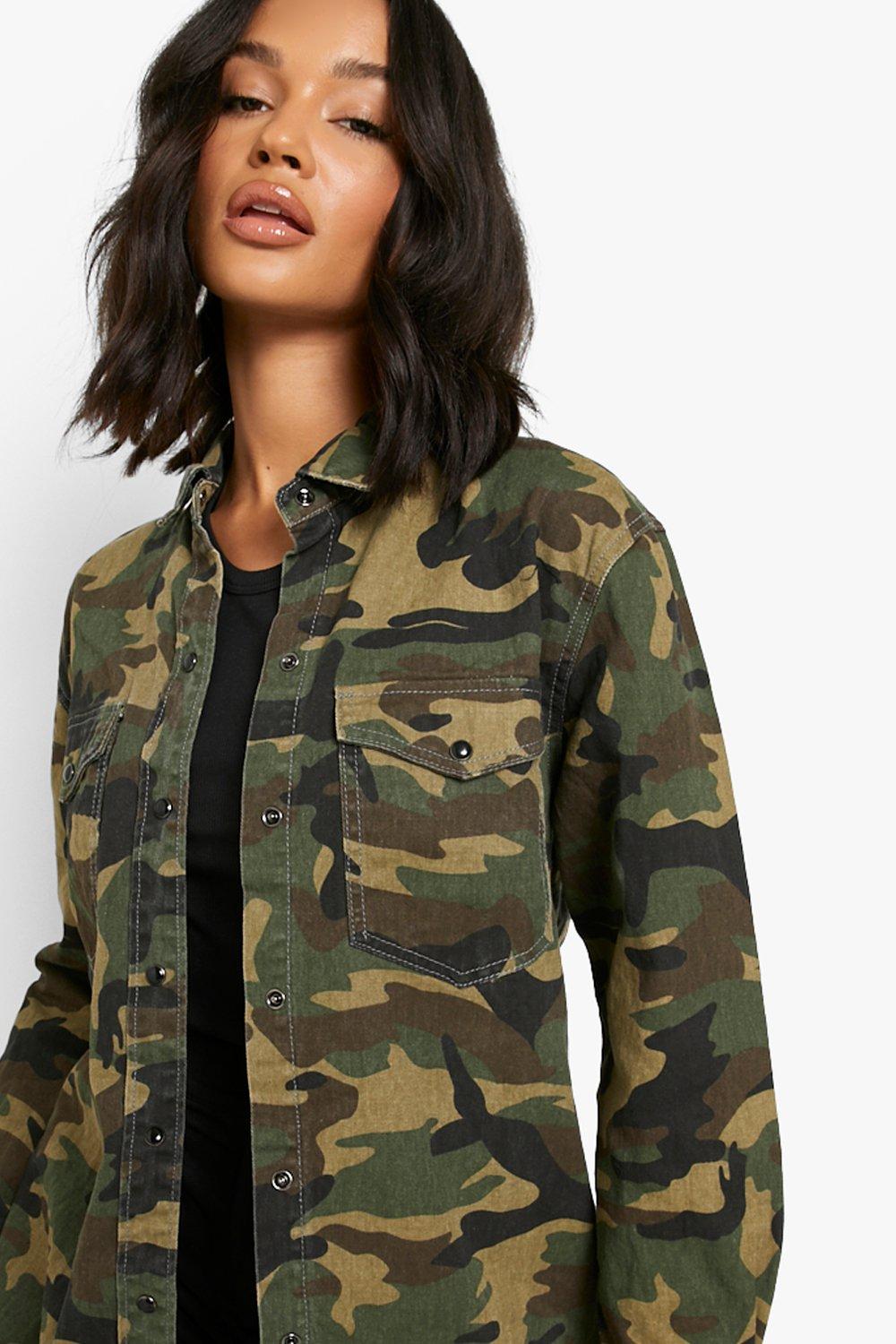 womens camo shirt jacket