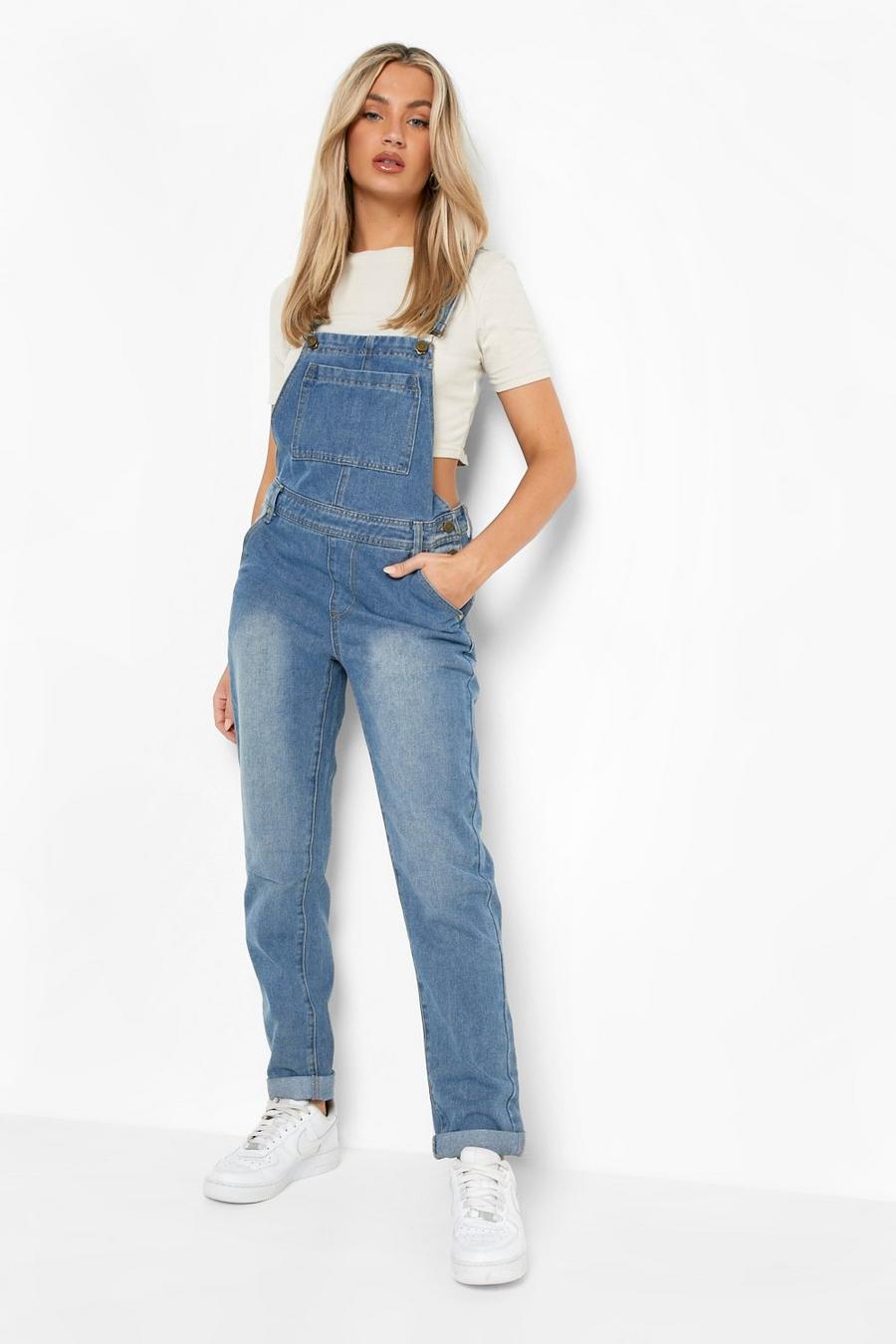 Mid blue Relaxed Fit Denim Dungarees image number 1