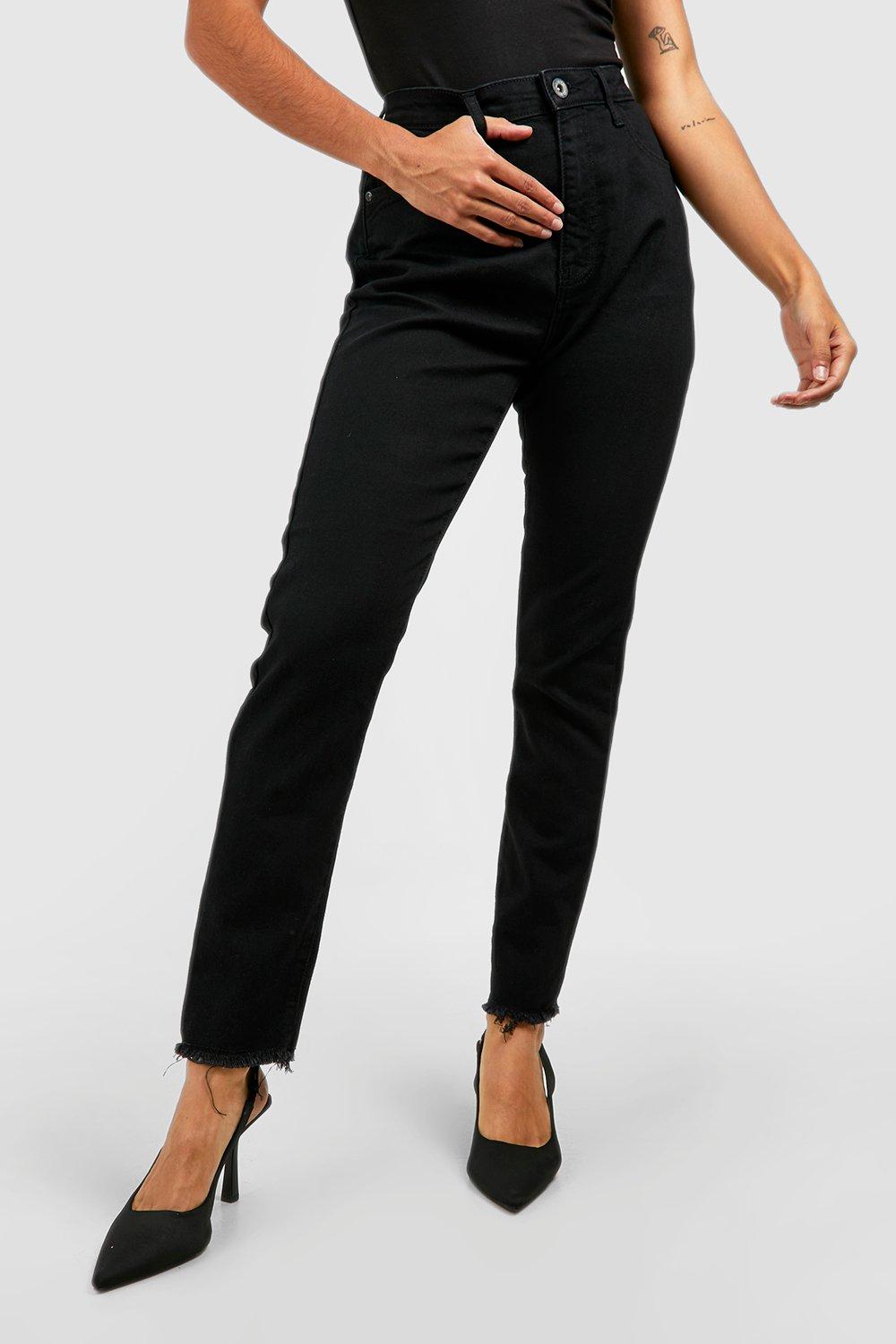 Frayed hem high 2024 waisted skinny jeans