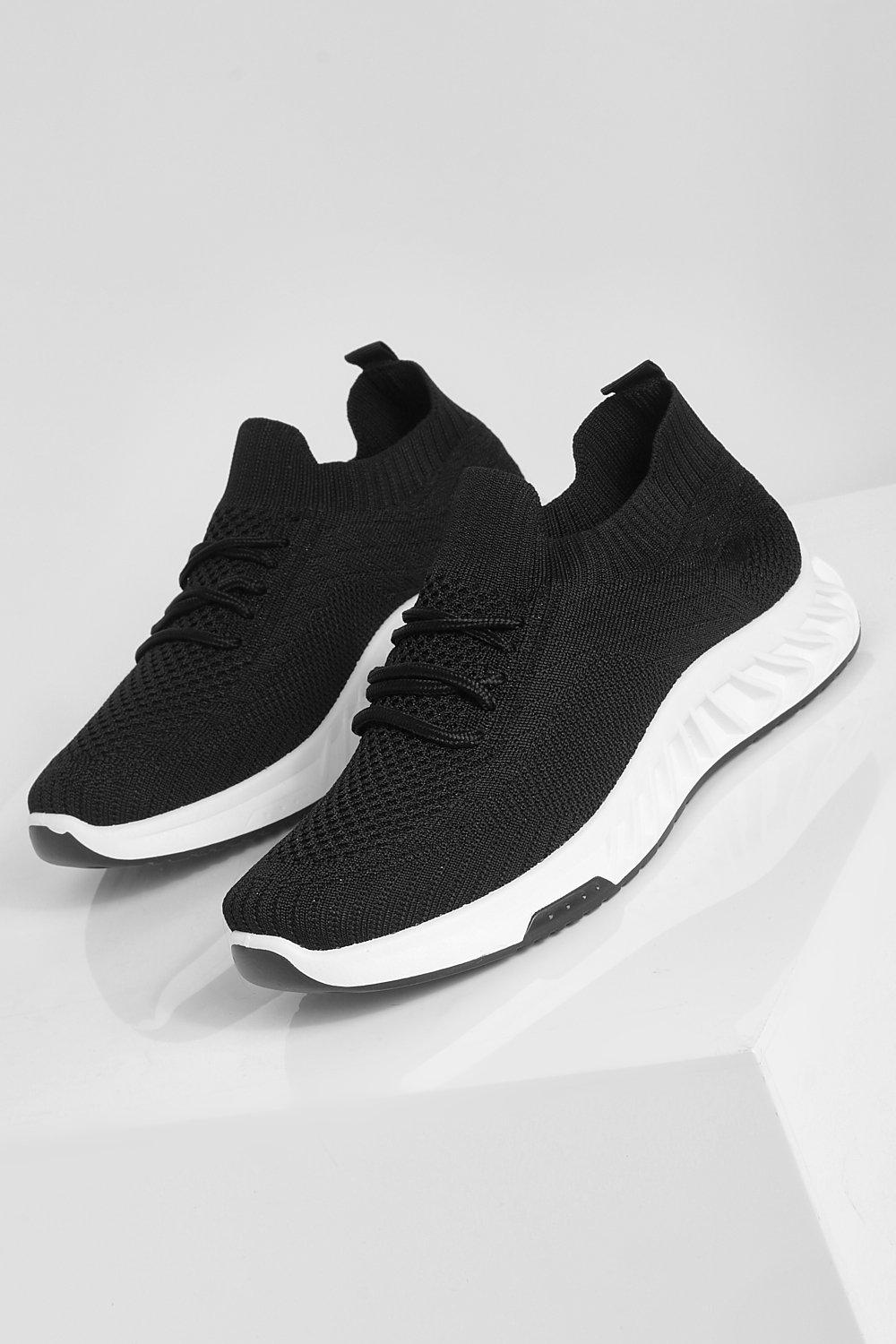 Kelly Star Knit Sock Sneaker - Black — Hoo Shoes