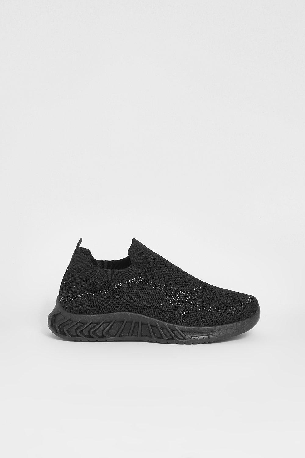 Black knit sock store trainers