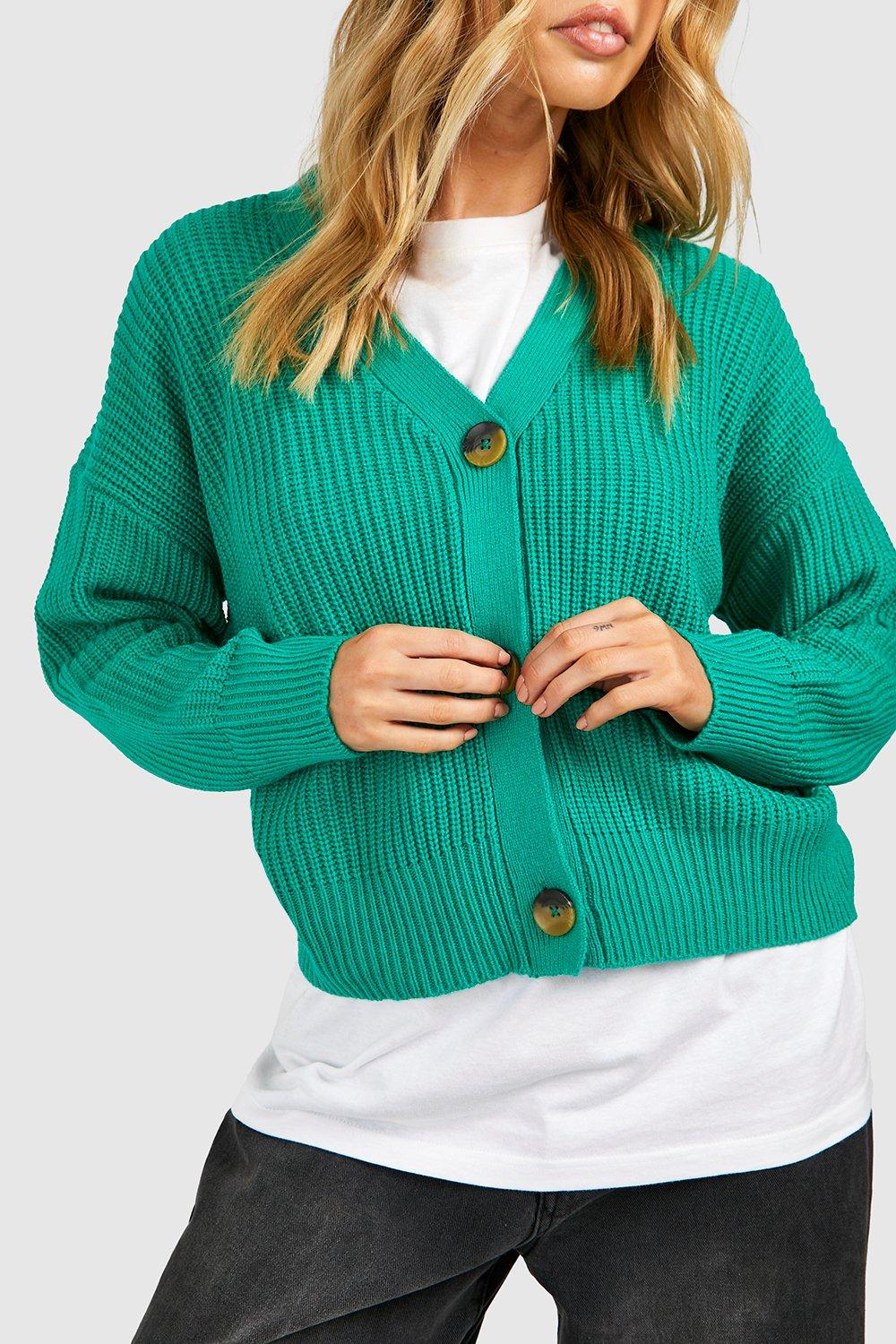 Green 2025 cropped cardigan