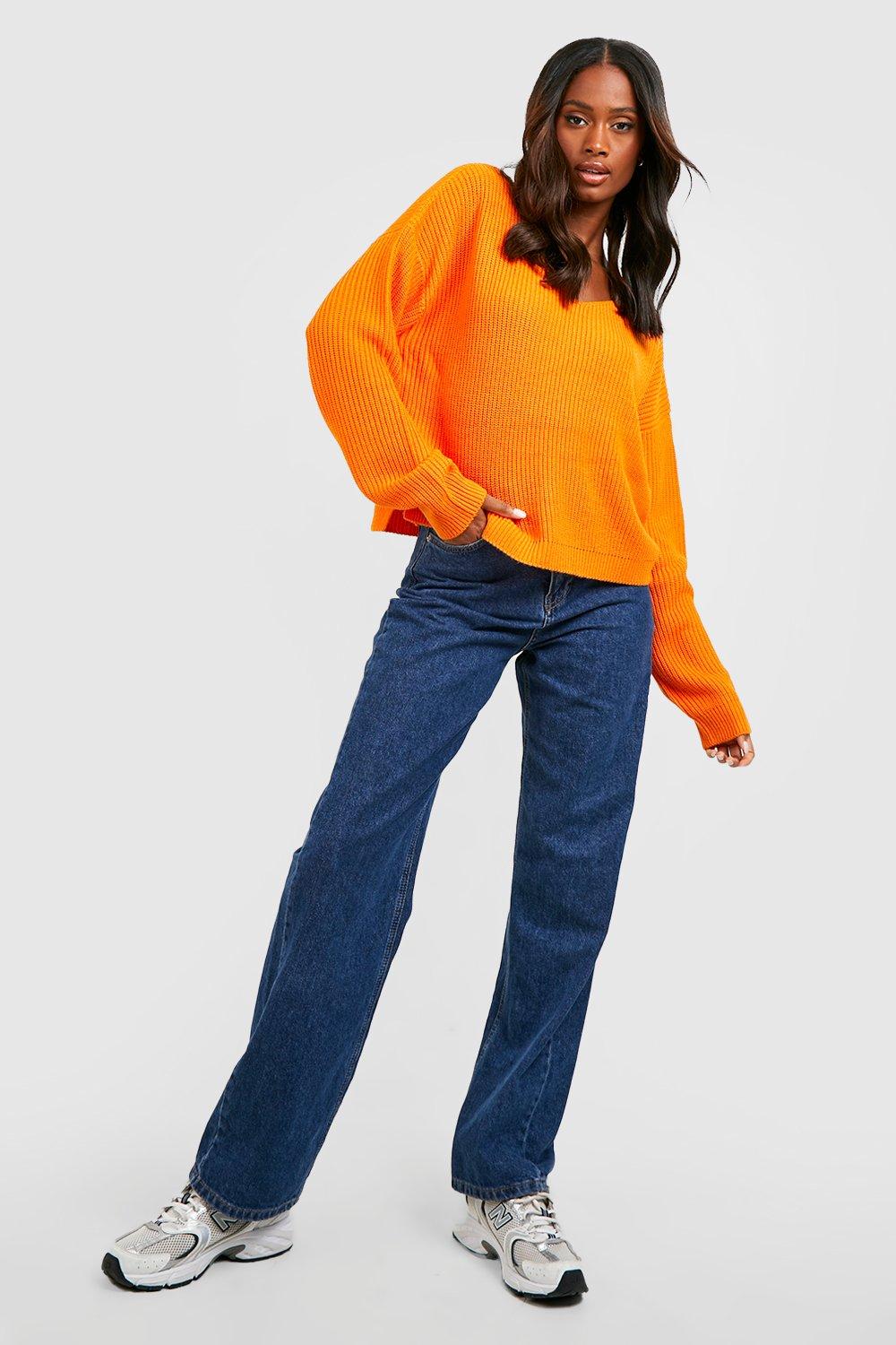 Boohoo orange clearance jumper