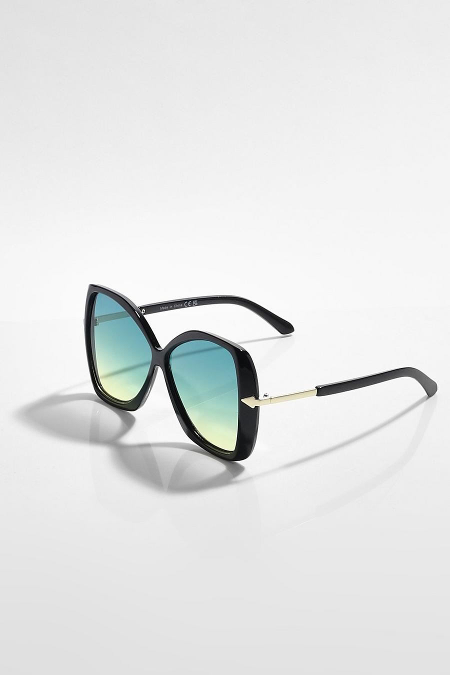 Black schwarz Oversized Tinted Lens Sunglasses
