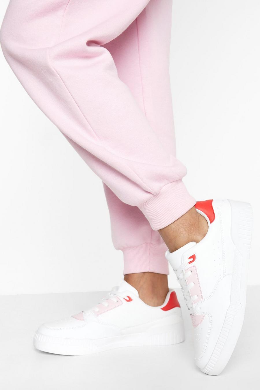 Pink Multi Panelled Flat Trainer