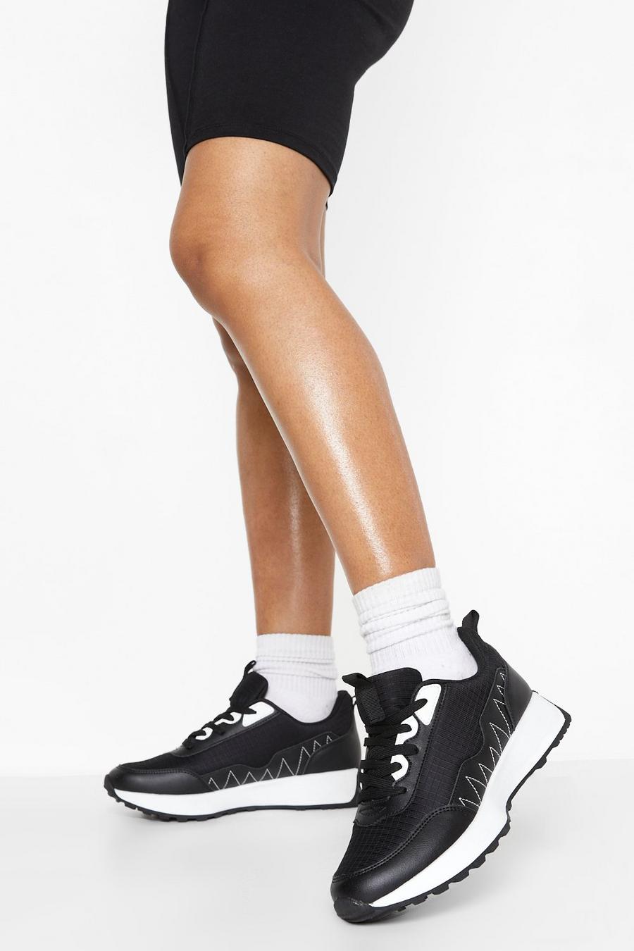 Black Chunky Sole Trainer