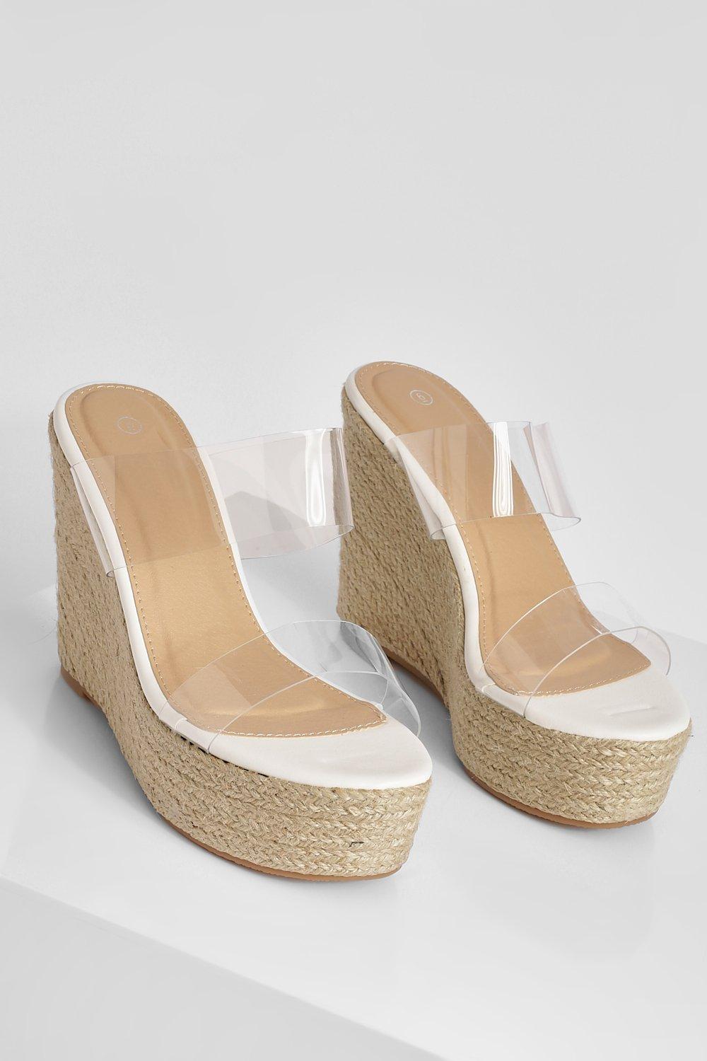 Clear Double Strap Wedge boohoo DK