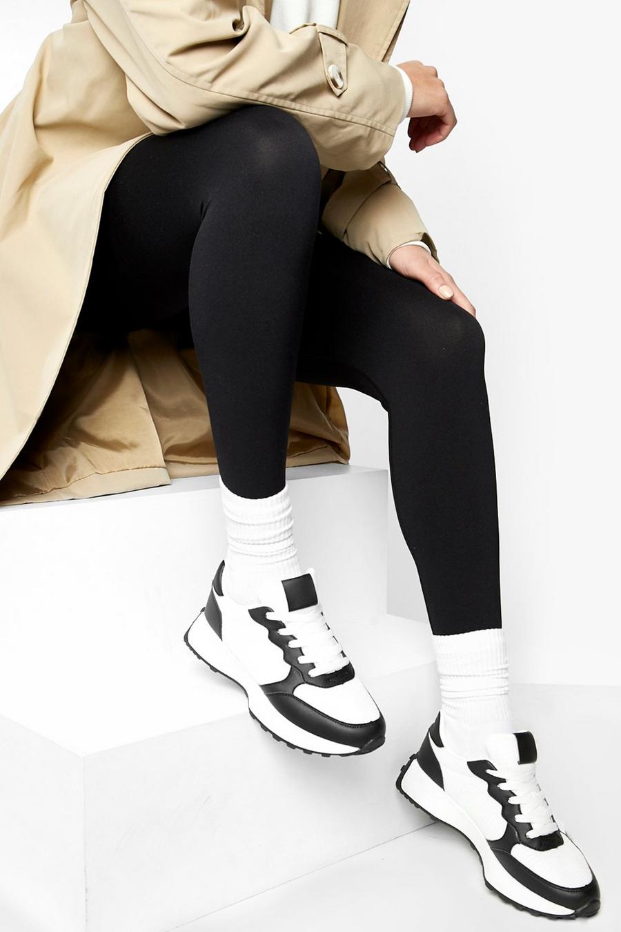 שחור negro נעלי ספורט מבד רשת עם סוליה עבה image number 1