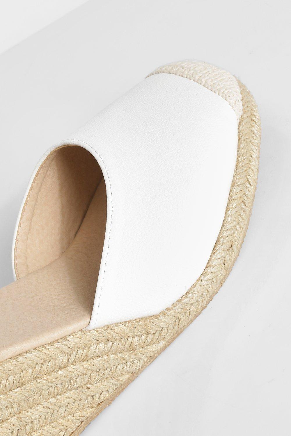 boohoo Wrap Up Espadrille Wedges White Size 9