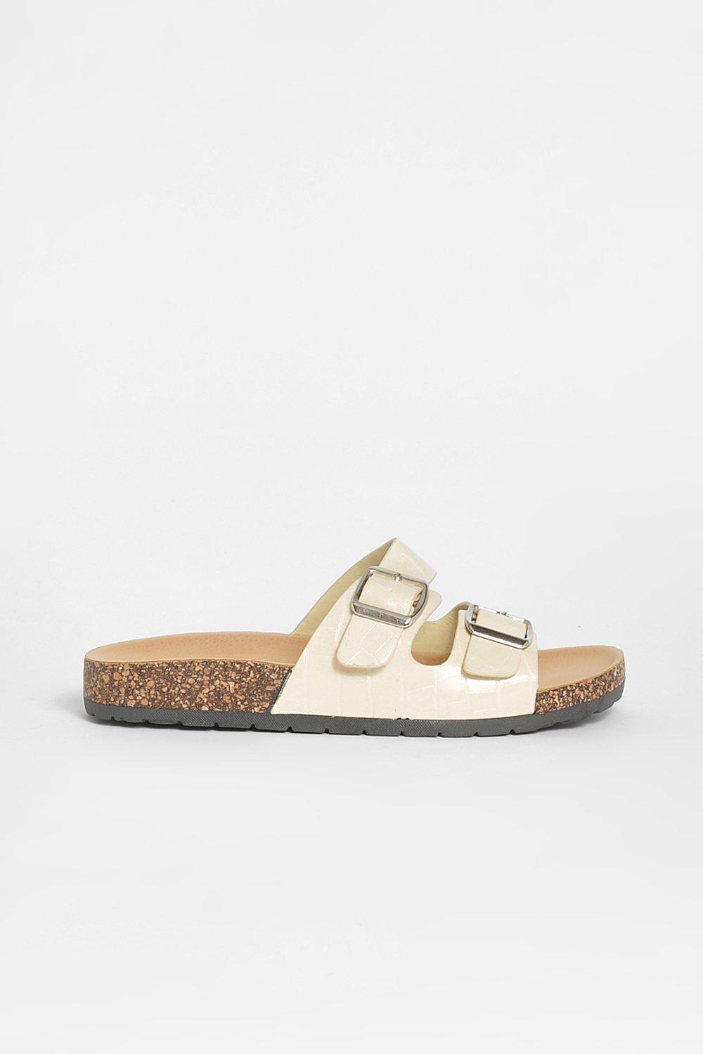 Boohoo nude store crocodile mules