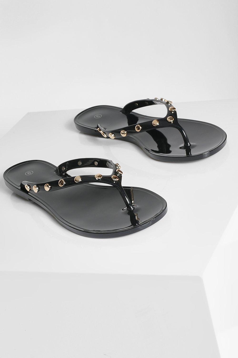 Studded jelly sale flip flops