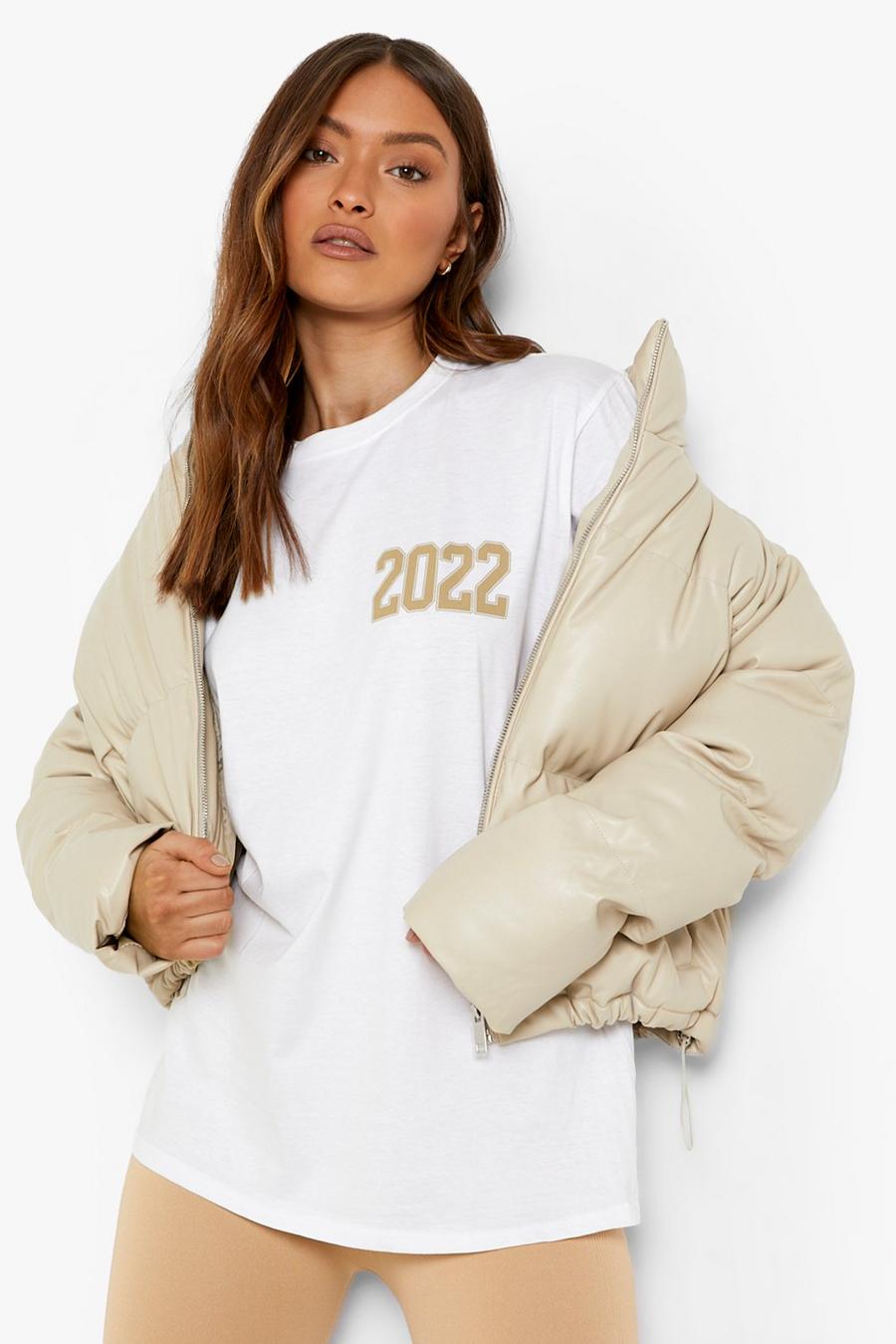 Oversize T-Shirt mit New Years Eve 2022 Print, White image number 1