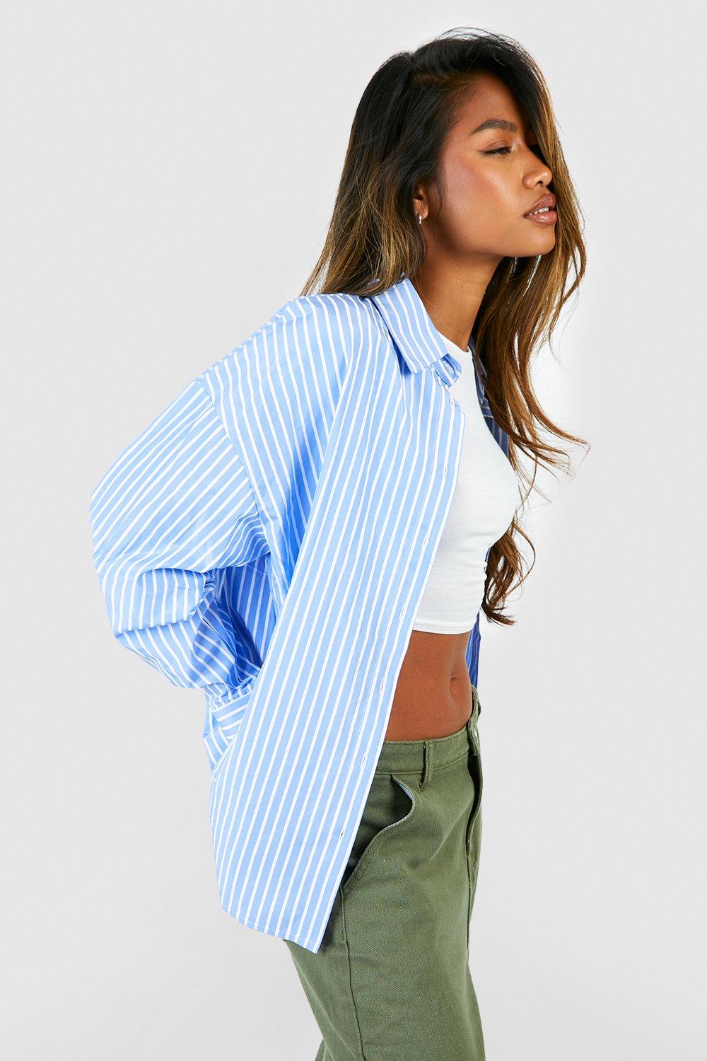 Stripe Oversized Shirt | boohoo